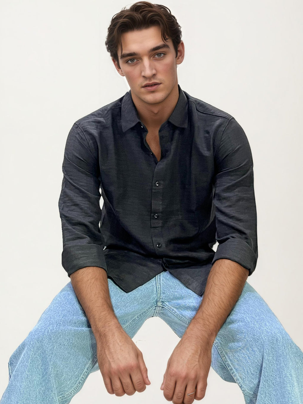 Black Striped Fullhand Shirt