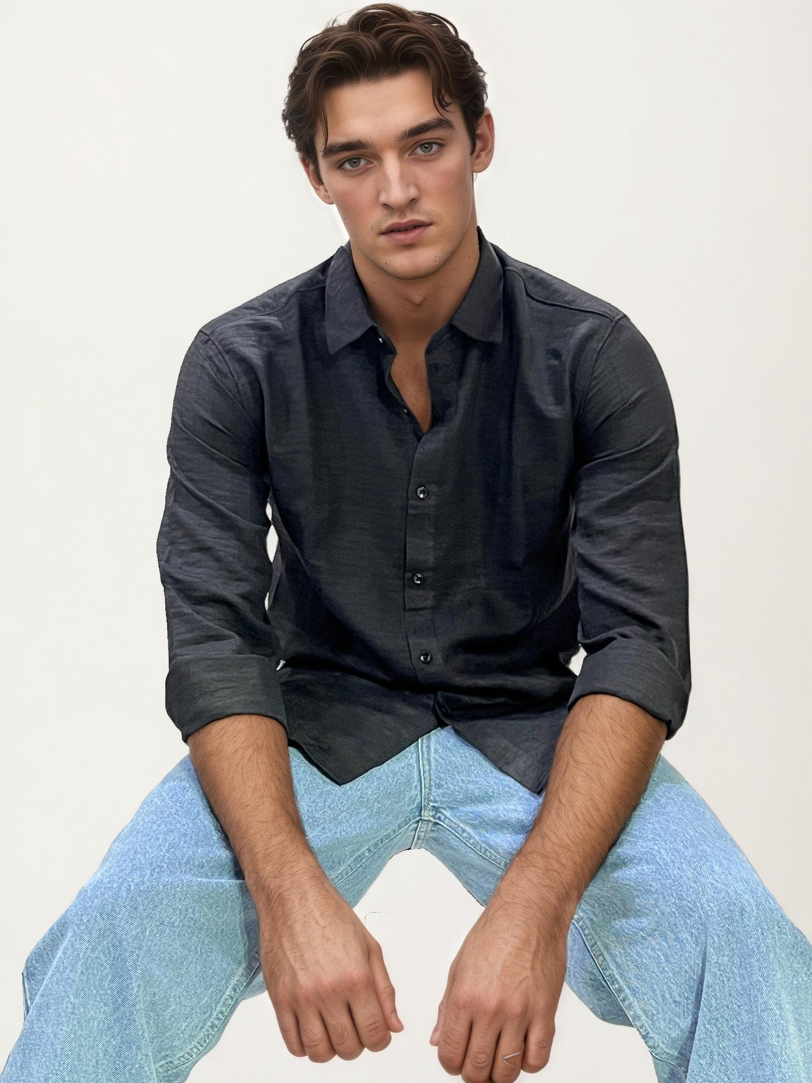 Black Striped Fullhand Shirt