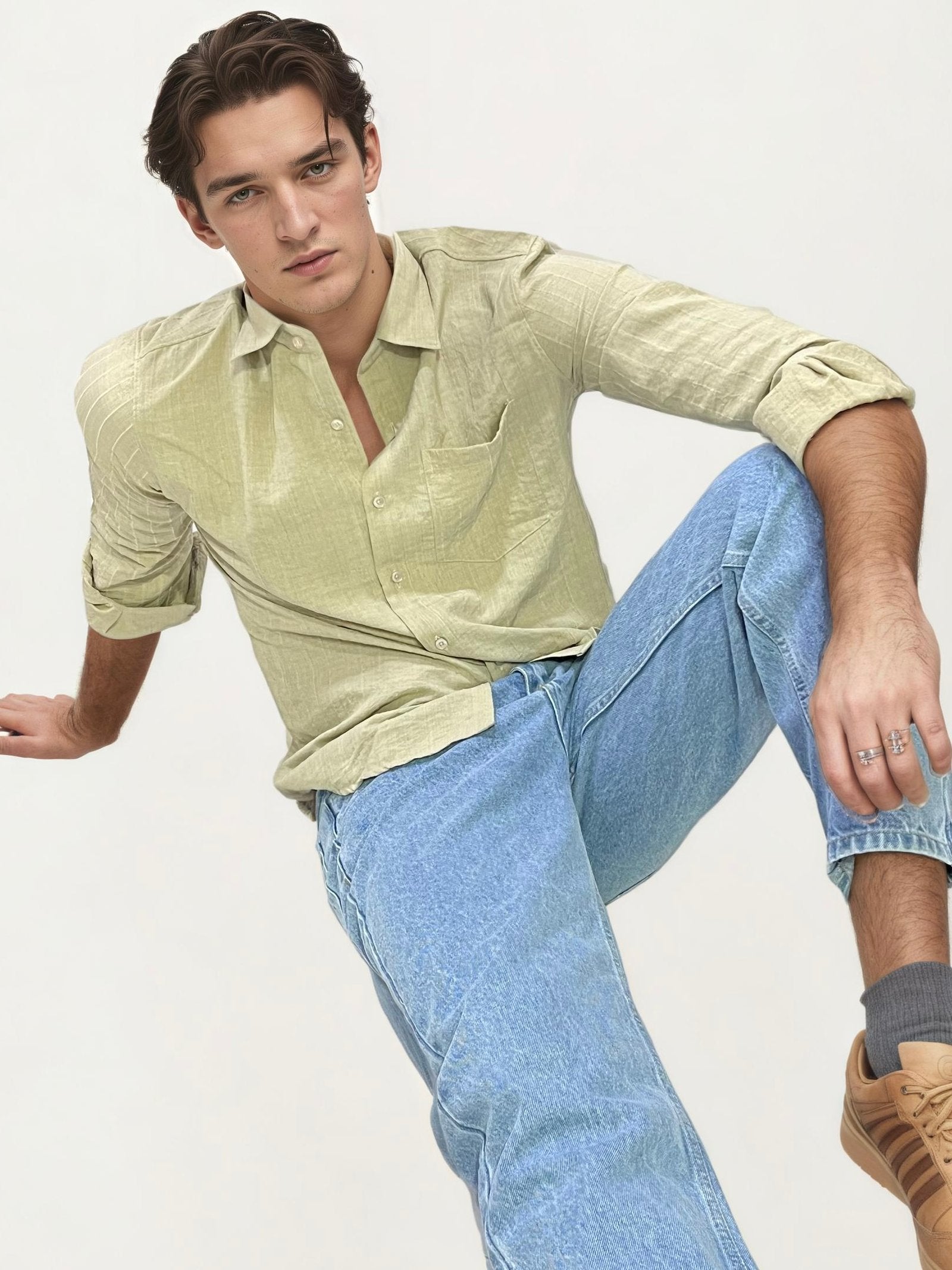 Sandal Striped Fullhand Shirt