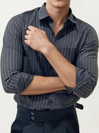 Black Striped Fullhand Shirt