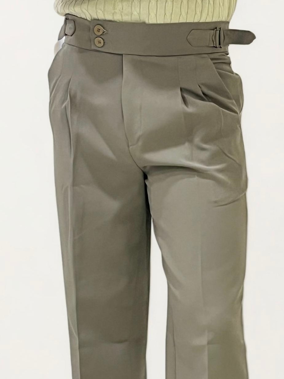 Dark-Grey Double-Button Regular Fit Trousers