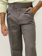 Dark-Grey Double-Button Regular Fit Trousers