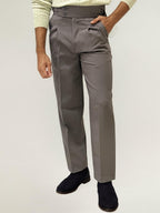 Dark-Grey Double-Button Regular Fit Trousers