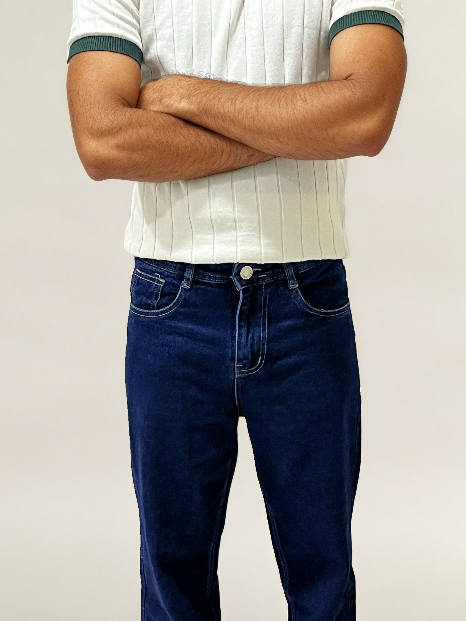 Dark Blue Straight Fit Denim Jean