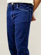 Dark Blue Straight Fit Denim Jean