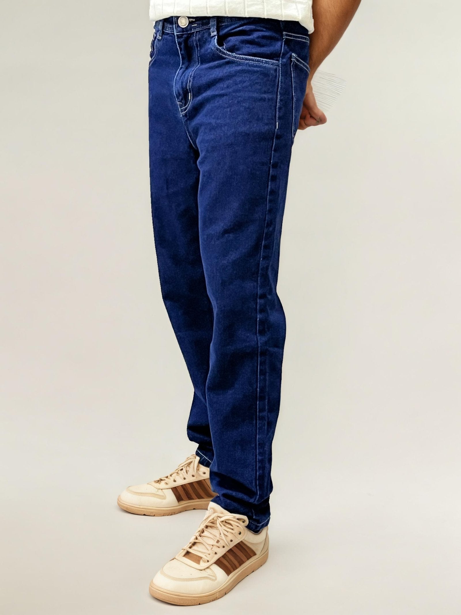 Dark Blue Straight Fit Denim Jean