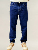 Dark Blue Straight Fit Denim Jean