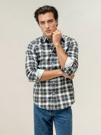 Black-White Checked Fullhand Shirtv