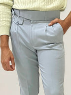 Grey Slim Fit Ghurka Formal Trousers