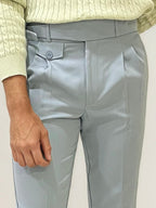 Grey Slim Fit Ghurka Formal Trousers