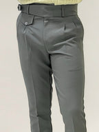 Grey Slim Fit Ghurka Formal Trousers