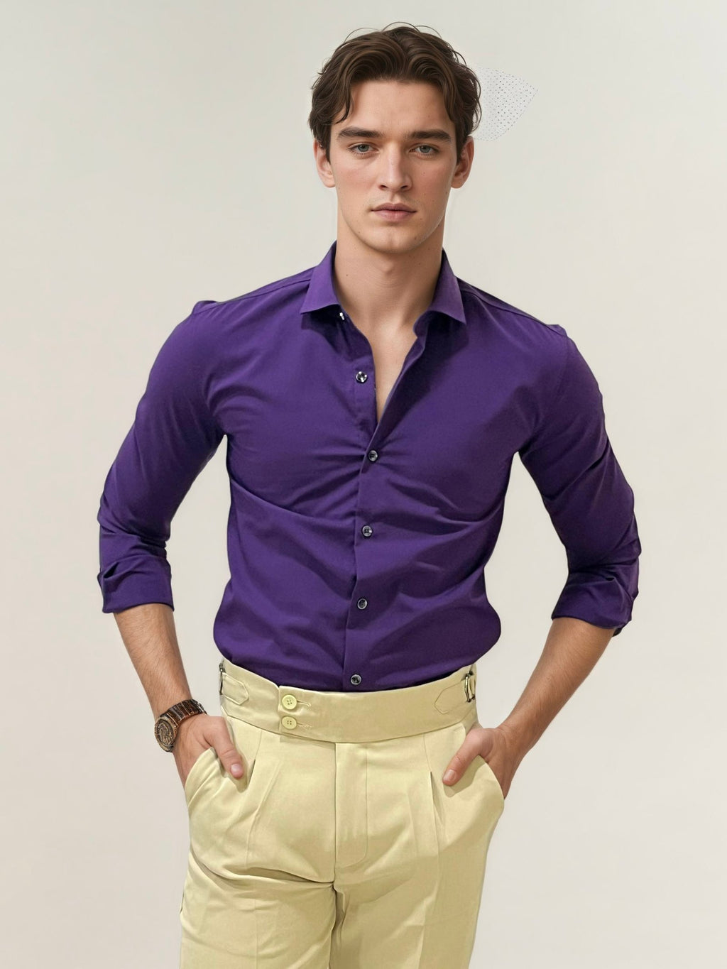 Purple Plain Formal Fullhand Shirt