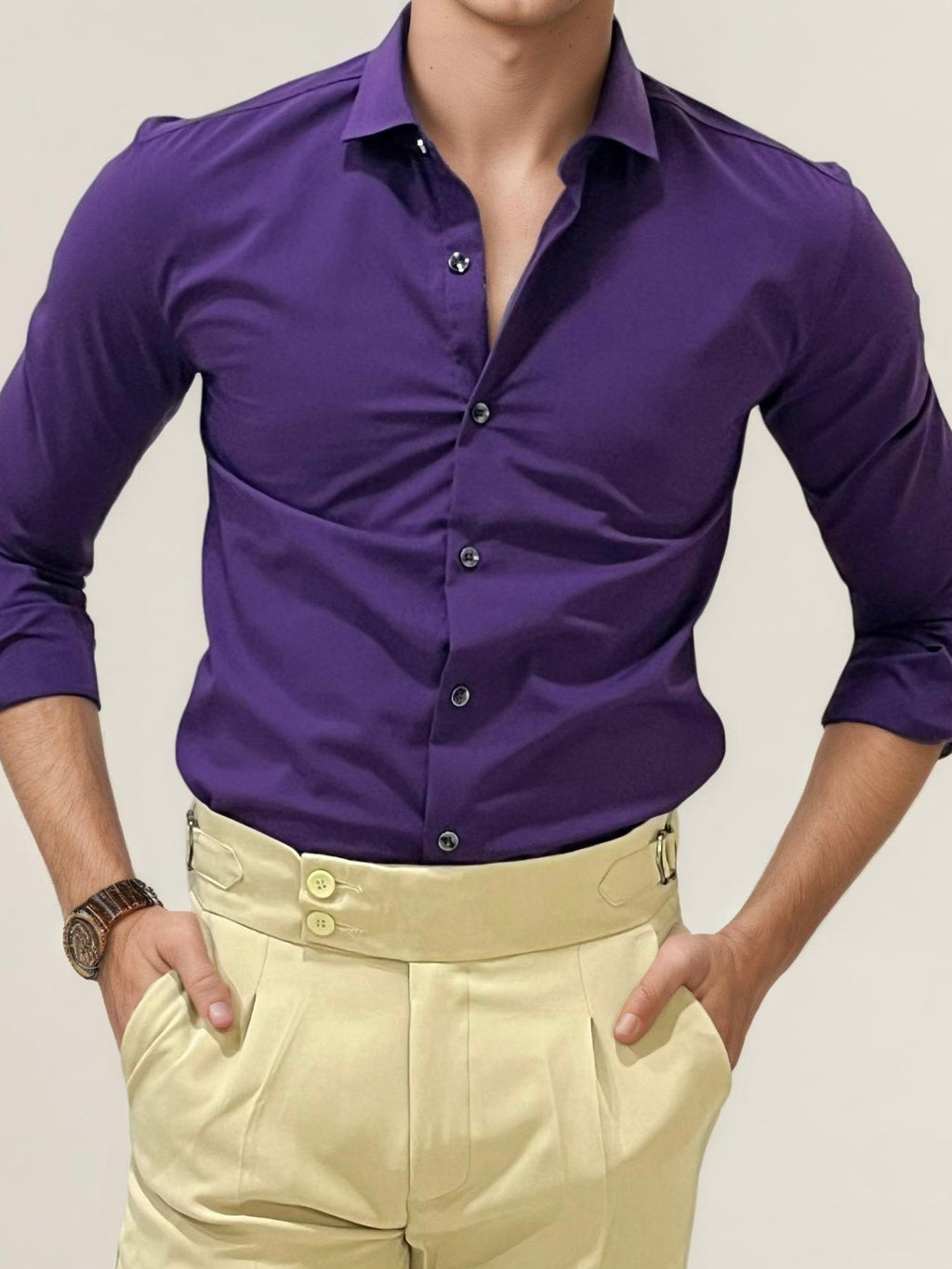 Purple Plain Formal Fullhand Shirt