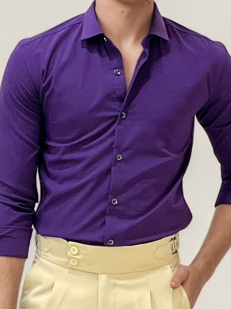 Purple Plain Formal Fullhand Shirt