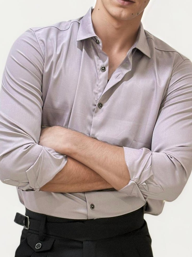 Light Grey Plain Formal Fullhand Shirt