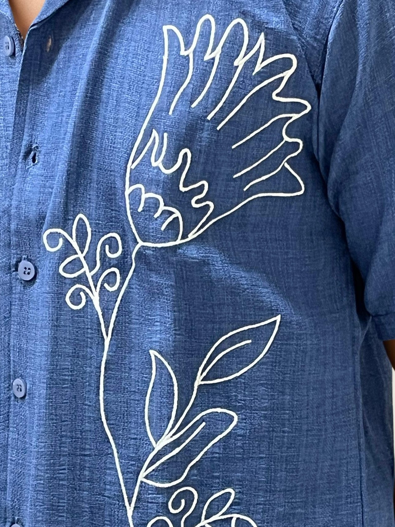 Blue Embroidery Co-ord Set