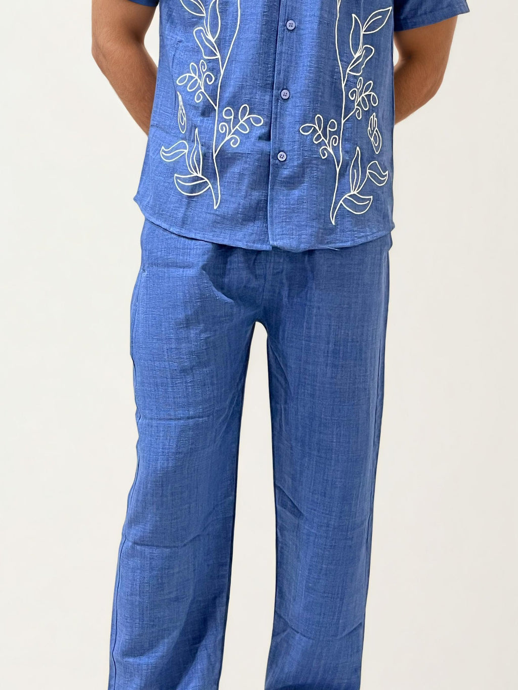 Blue Embroidery Co-ord Set