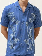 Blue Embroidery Co-ord Set