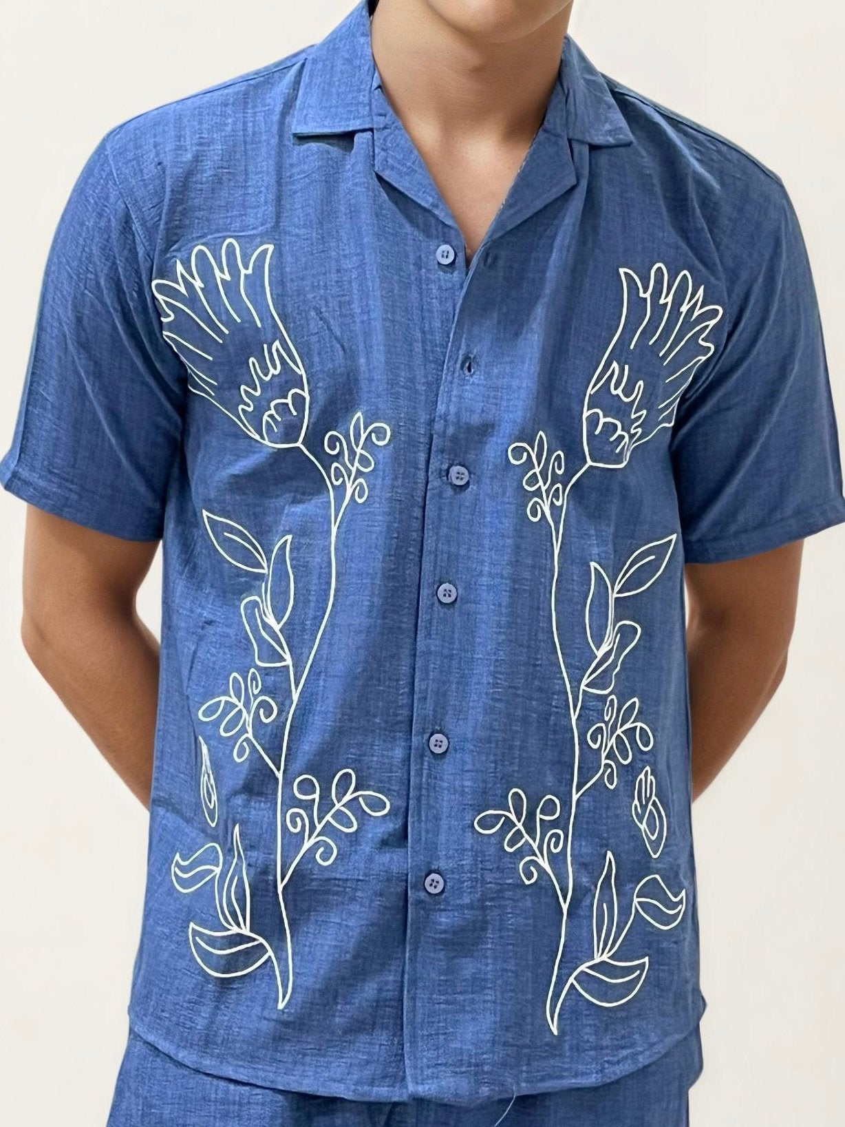 Blue Embroidery Co-ord Set