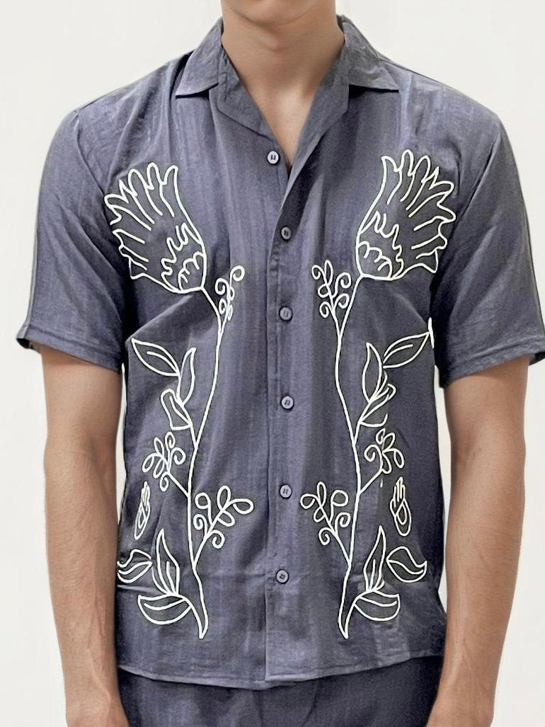Grey Embroidery Co-ord Set