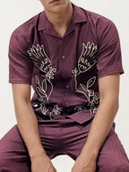 Wine Embroidery Co-ord Set