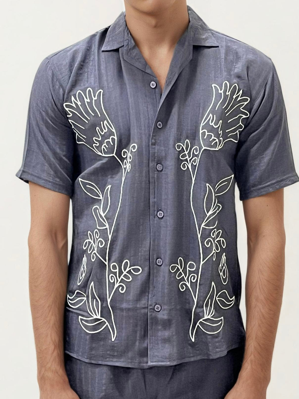 Grey Embroidery Co-ord Set