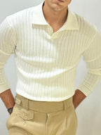 White Old-Money Zipper Fullhand T-Shirt