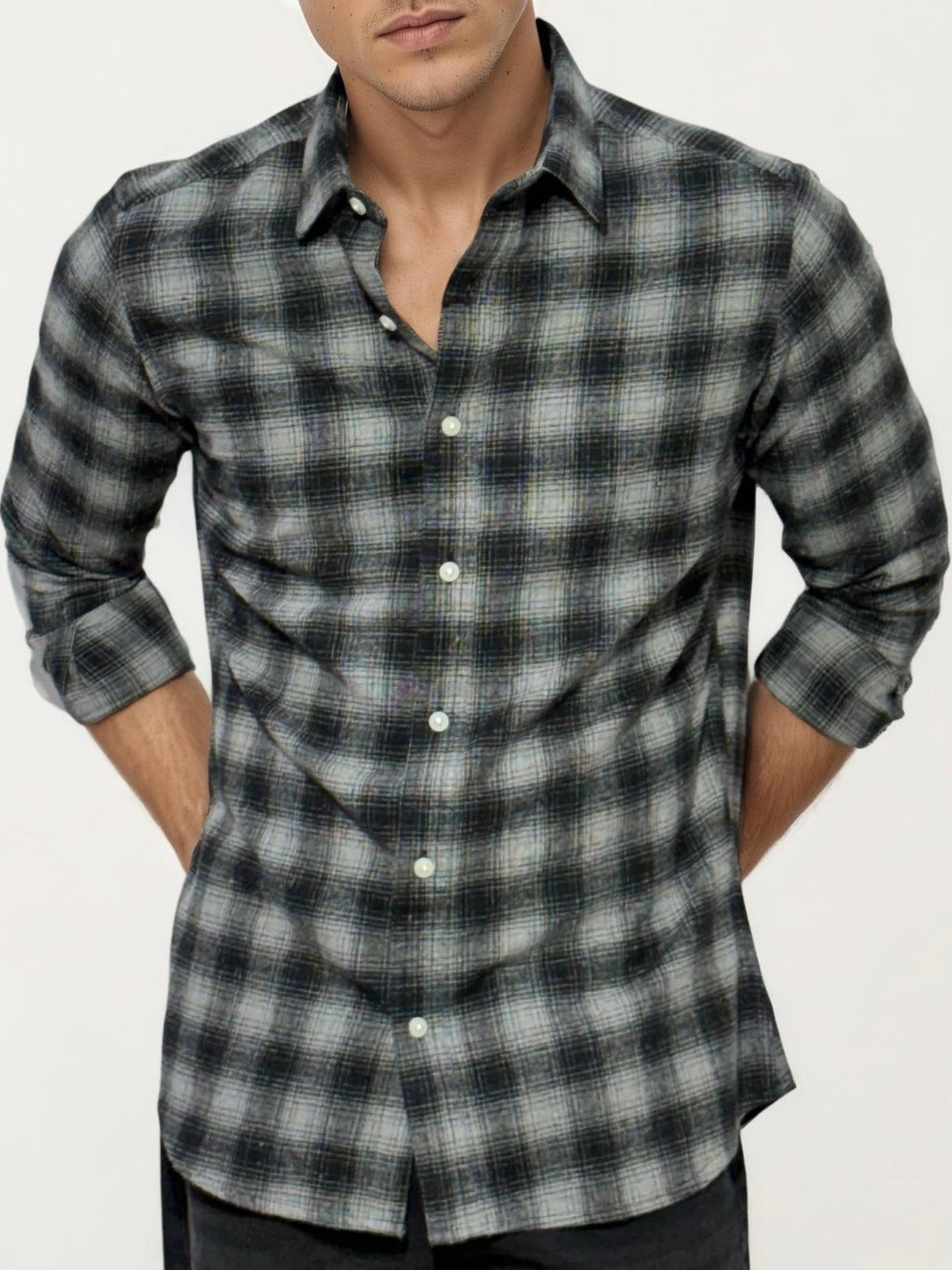 Grey Checked Fullhand Shirt