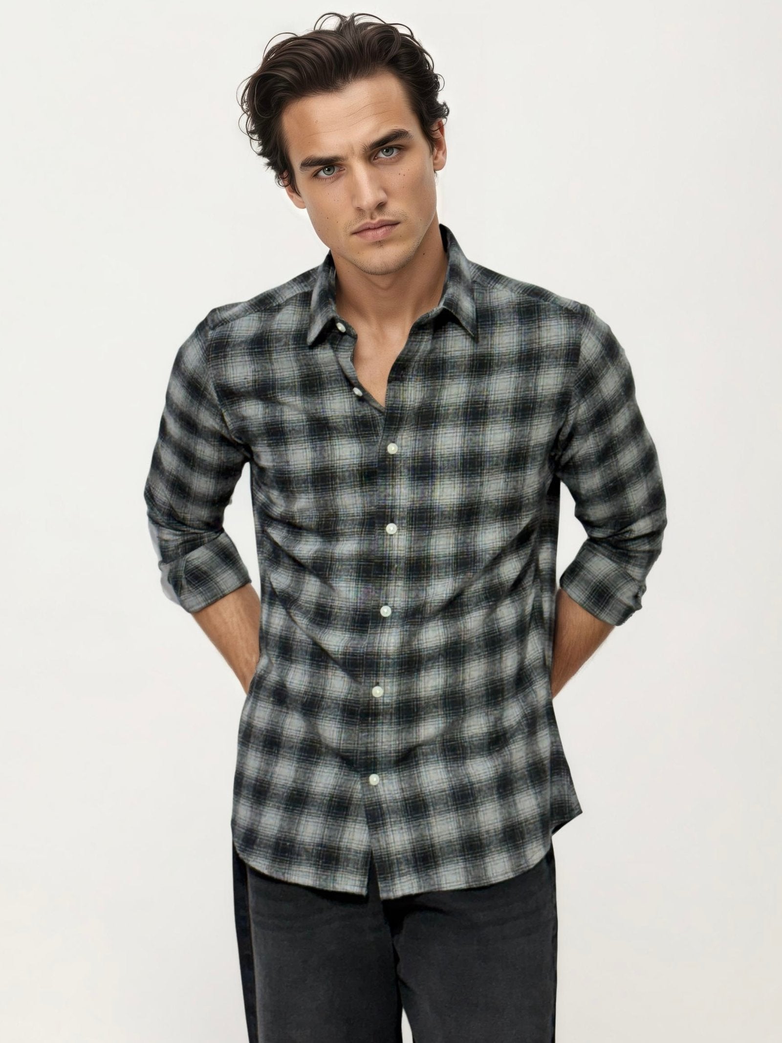 Grey Checked Fullhand Shirt