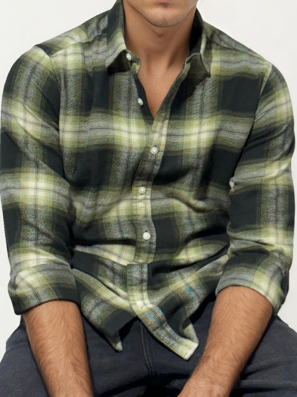 Green Checked Fullhand Shirt