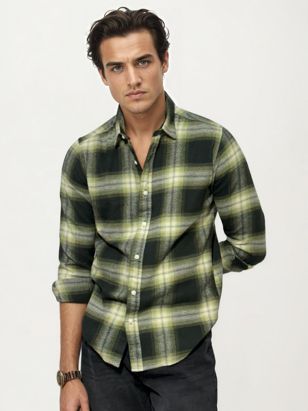 Green Checked Fullhand Shirt