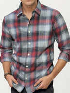 Red-grey Checked Fullhand Shirt