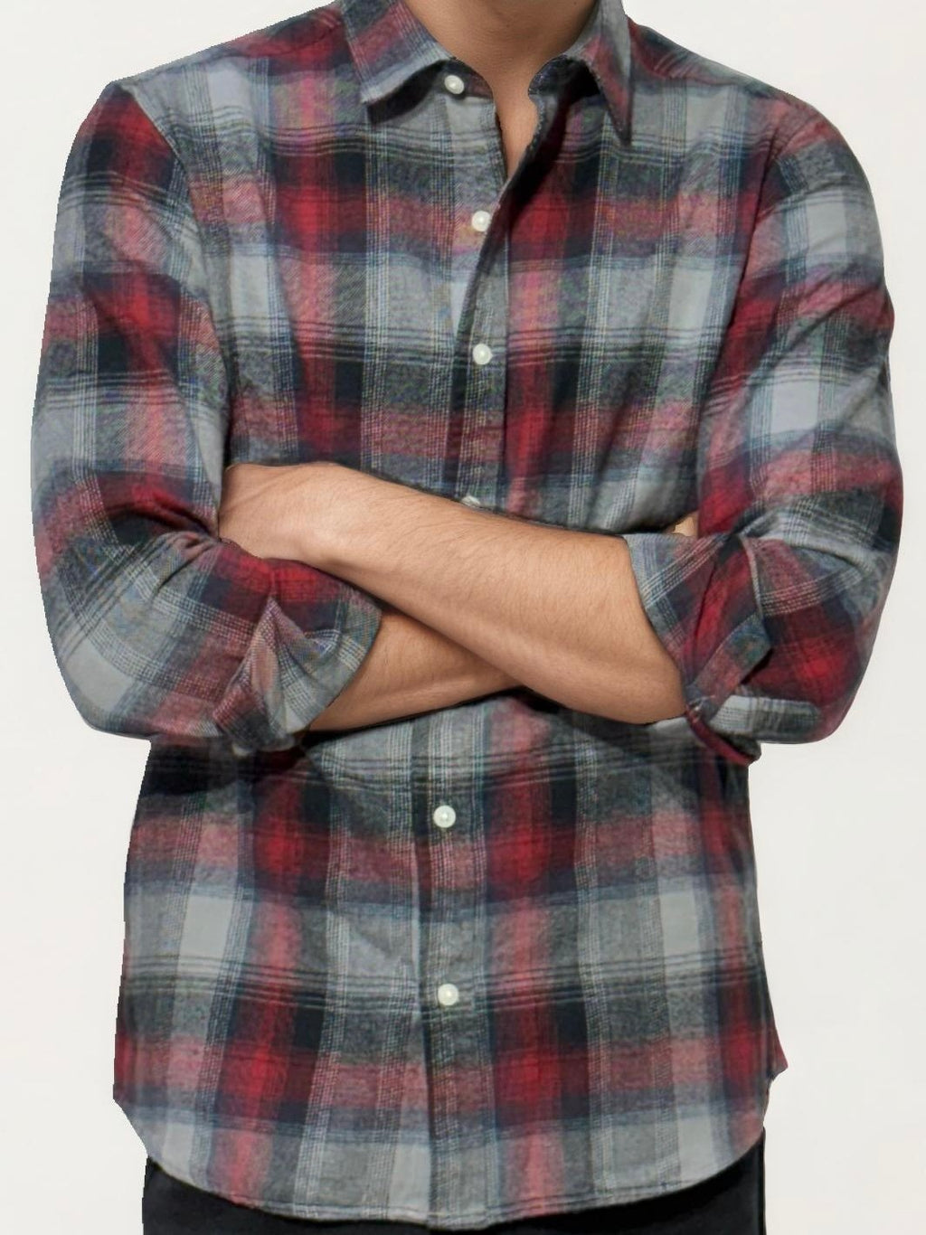 Red-grey Checked Fullhand Shirt