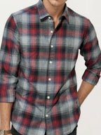 Red-grey Checked Fullhand Shirt