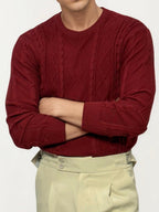 Red Round Neck Sweat Shirt