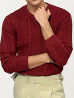 Red Round Neck Sweat Shirt