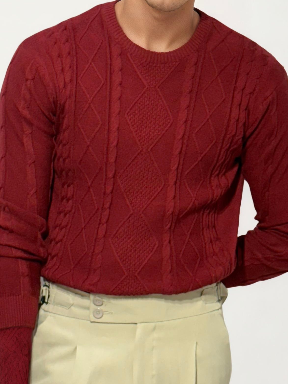 Red Round Neck Sweat Shirt