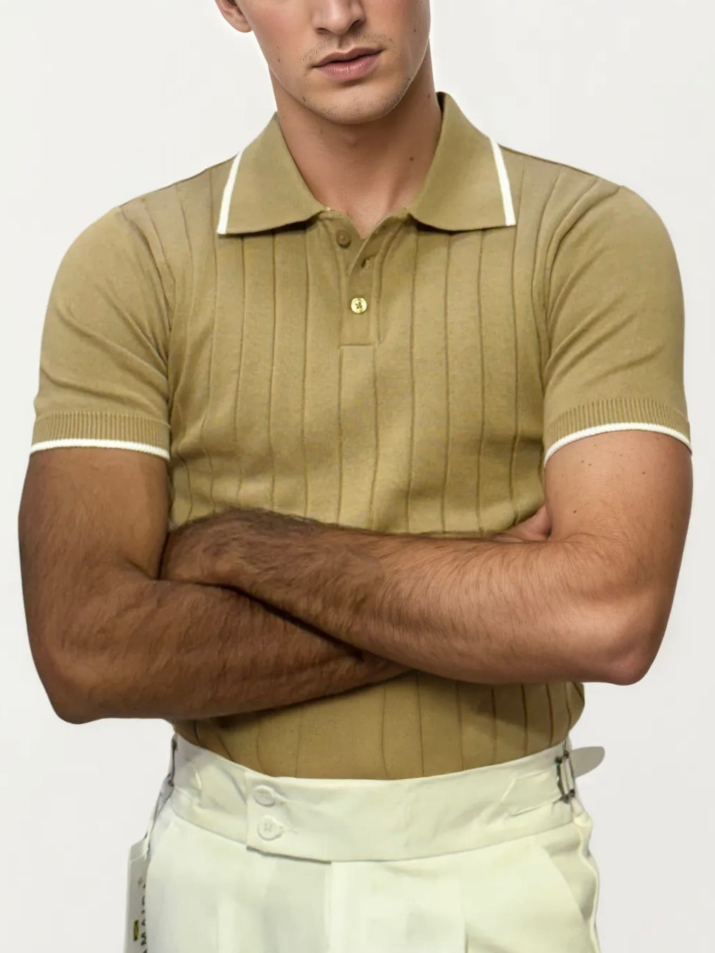 Brown Half-Hand Polo T-Shirt