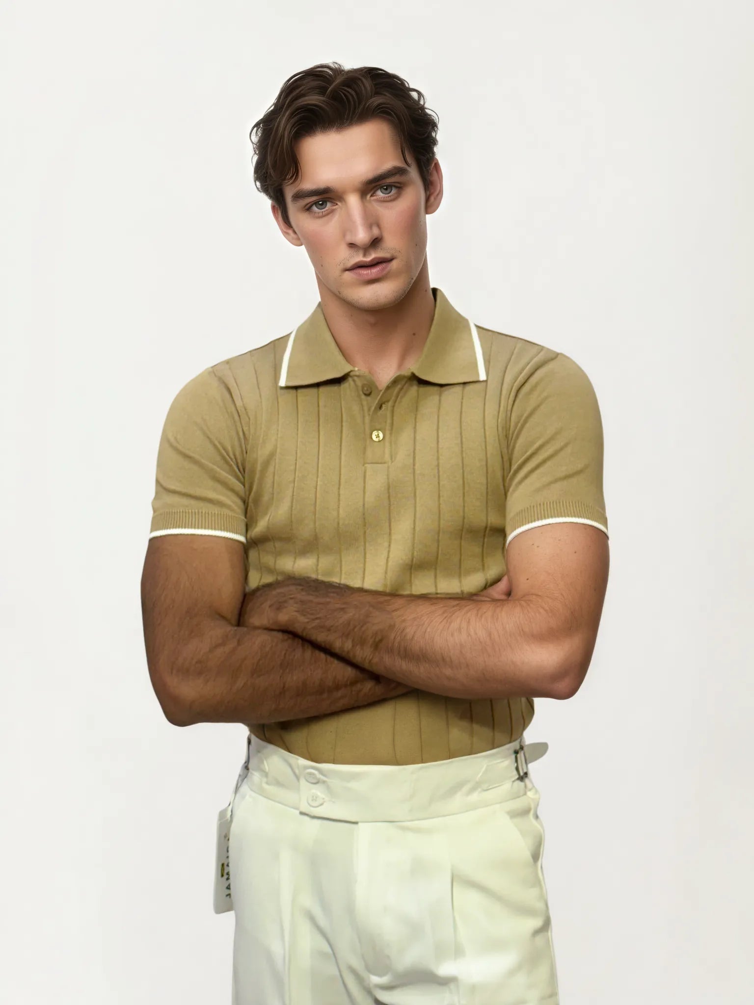 Brown Half-Hand Polo T-Shirt