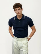 Blue Half-Hand Polo T-Shirt