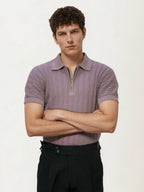 Pink Half-Hand Polo T-Shirt