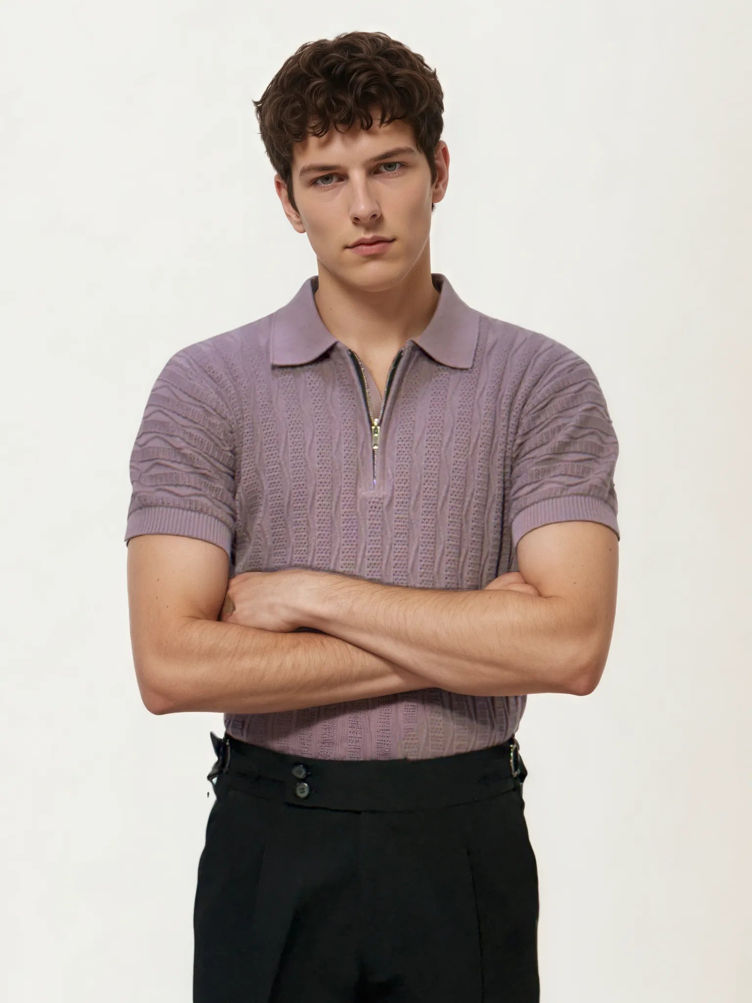 Pink Half-Hand Polo T-Shirt