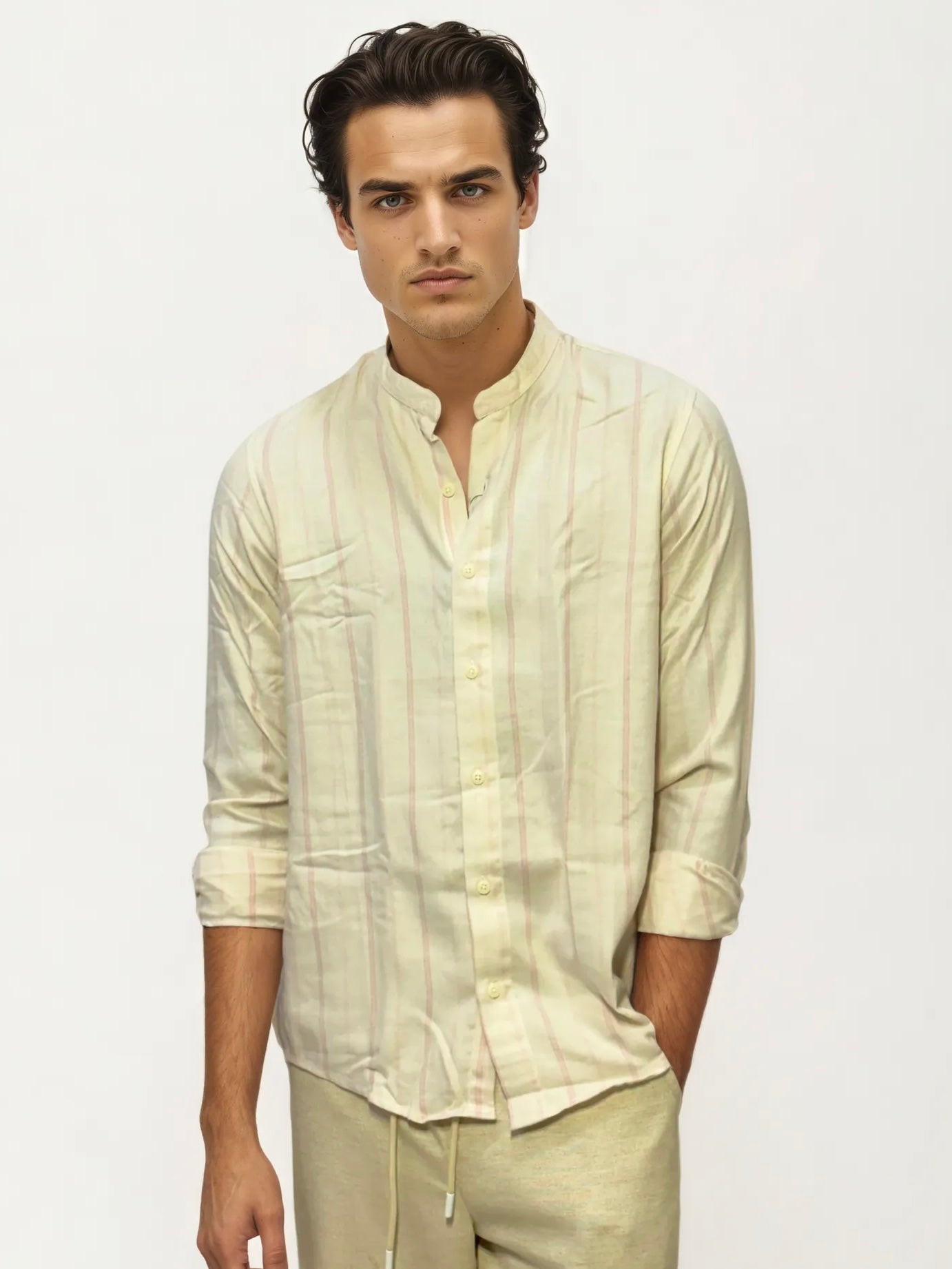 White Striped Full-Hand Shirt