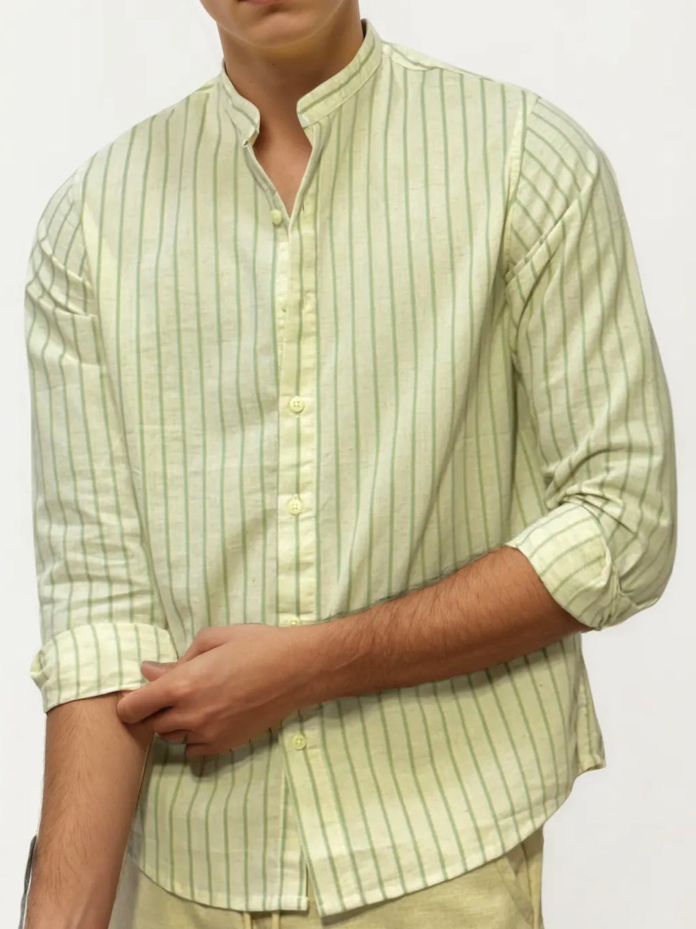 White Striped Full-Hand Shirt
