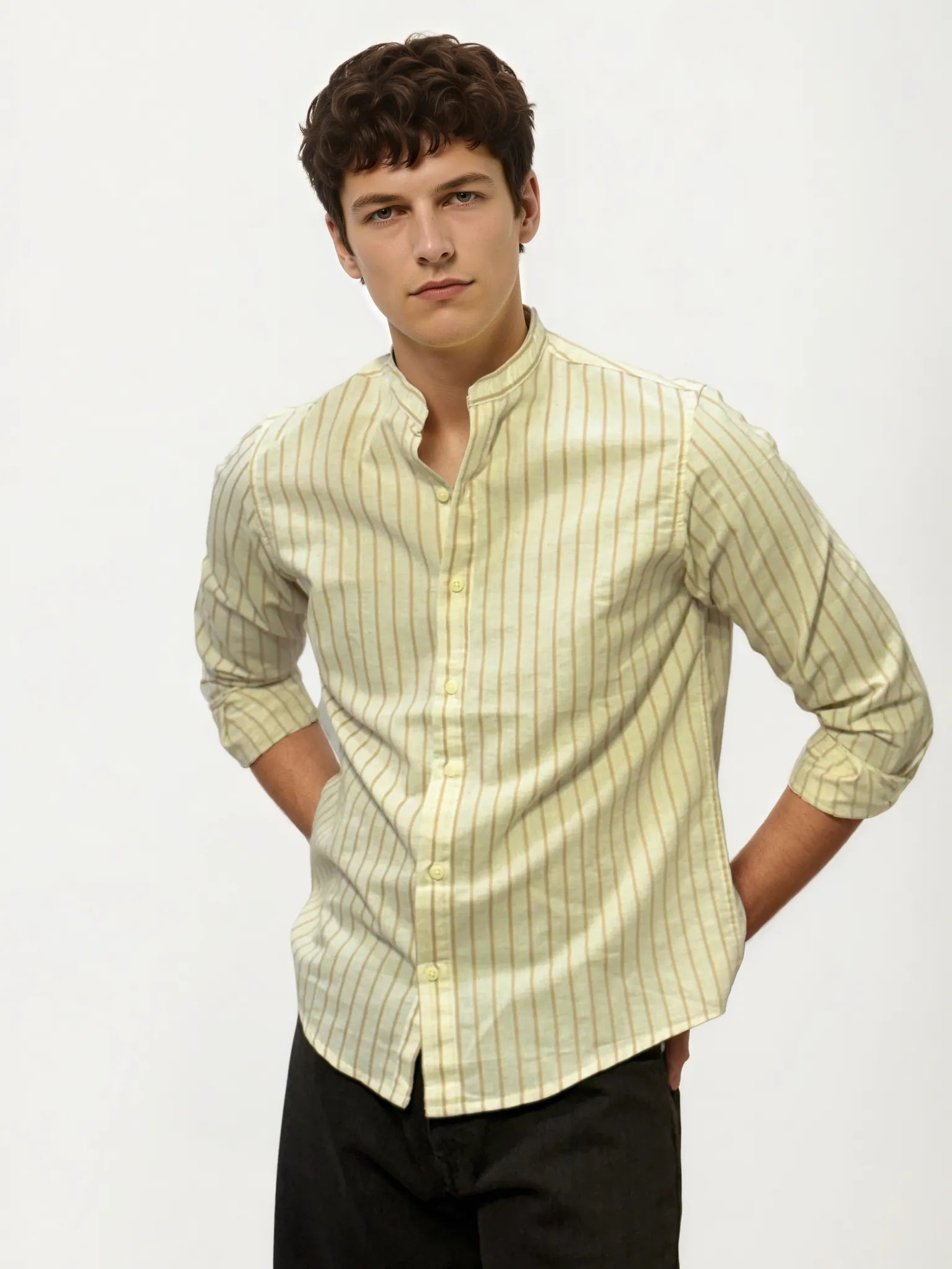 White Striped Full-Hand Shirt