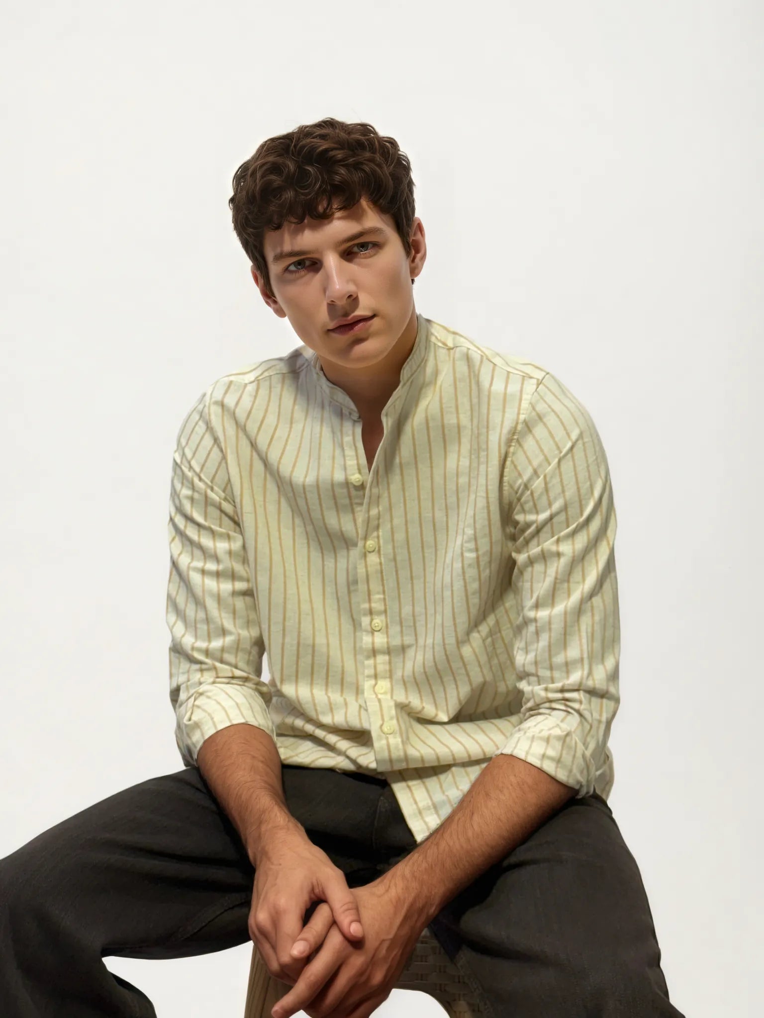 White Striped Full-Hand Shirt