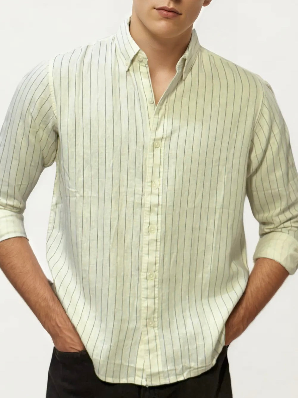 White Striped Full-Hand Shirt