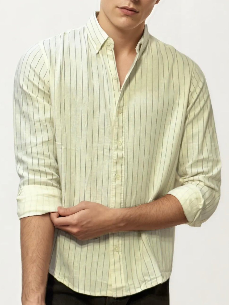 White Striped Full-Hand Shirt