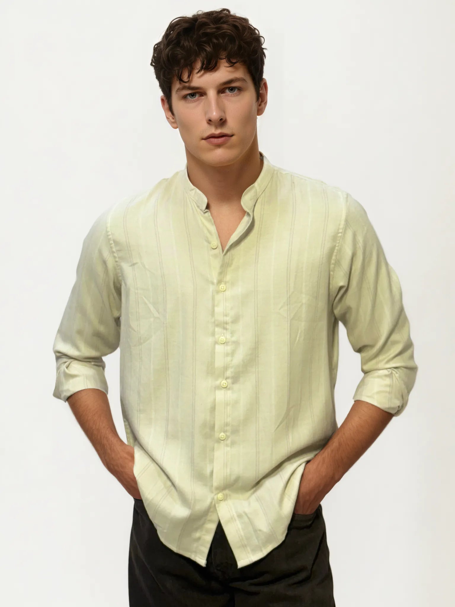 White Striped Full-Hand Shirt