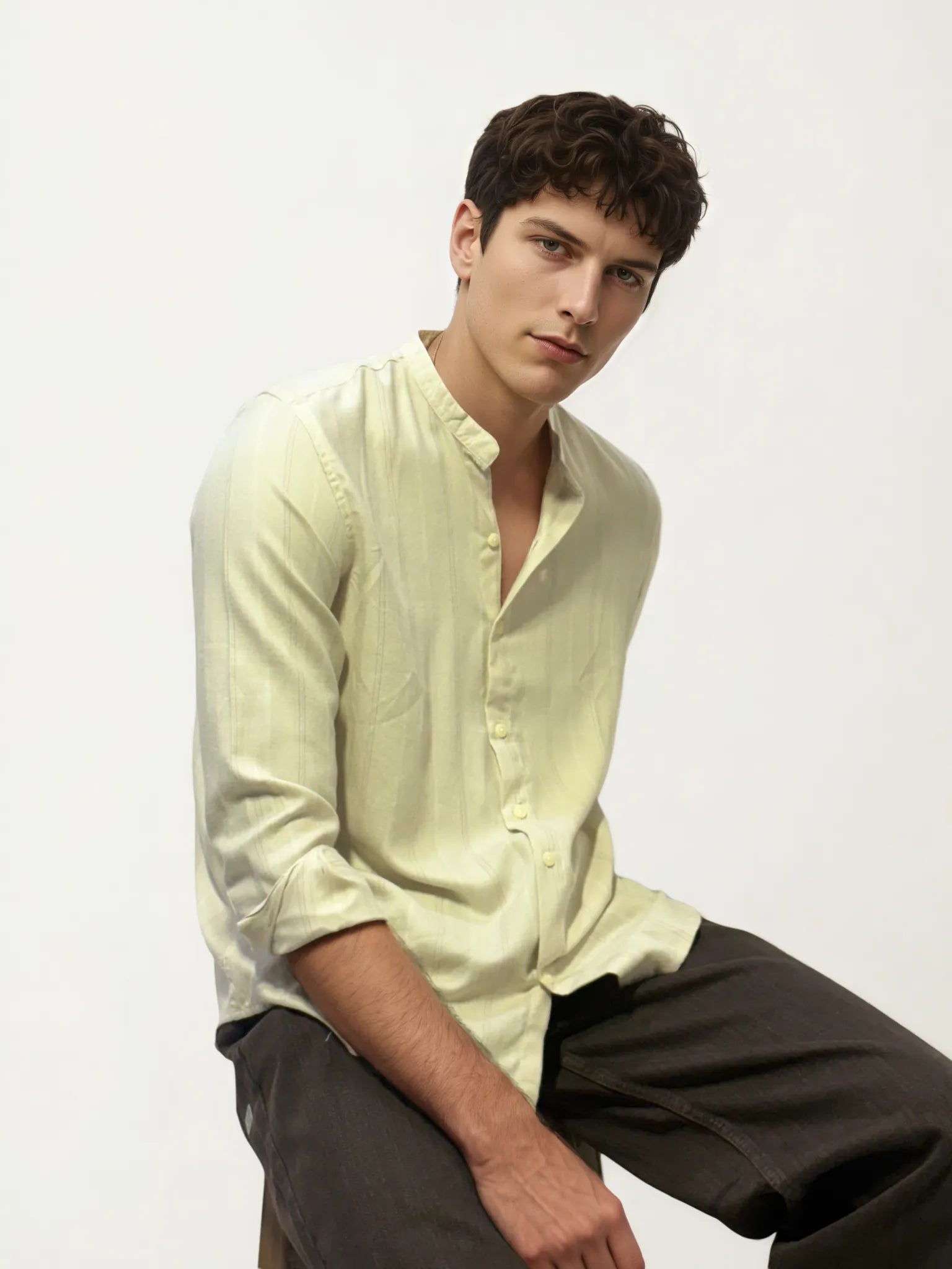 White Striped Full-Hand Shirt